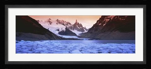 Framed Mountains covered in snow, Laguna Torre, Los Glaciares National Park, Patagonia, Argentina Print