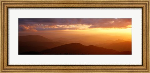 Framed Sunset Over Great Smoky Mountains, North Carolina Print