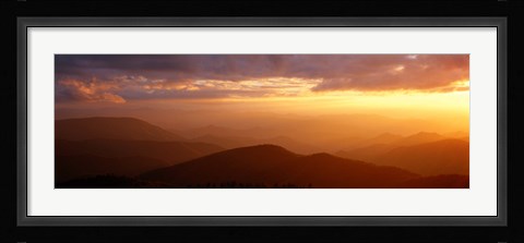 Framed Sunset Over Great Smoky Mountains, North Carolina Print