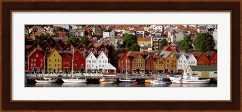 Framed Harbor in Bergen, Norway Print