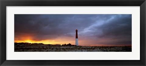 Framed Sunset, Barnegat Lighthouse State Park, New Jersey, USA Print