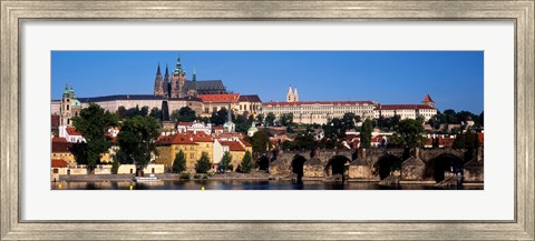 Framed Bridge over the Vltava River, Prague, Czech Republic Print