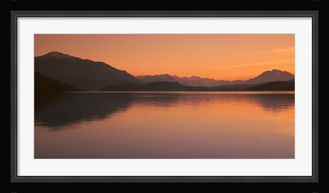 Framed Lake Zug in the Evening Mt Rigi &amp; Mt Pilatus  Switzerland Print