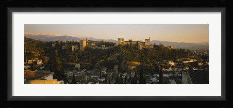 Framed High angle view of a city, Alhambra, Granada, Spain Print