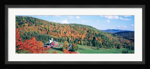 Framed Hillside Acres Farm, Barnet, Vermont, USA Print