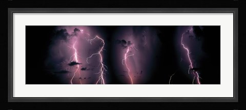 Framed LightningThunderstorm at night Print