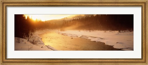 Framed Frozen River, BC, British Columbia, Canada Print