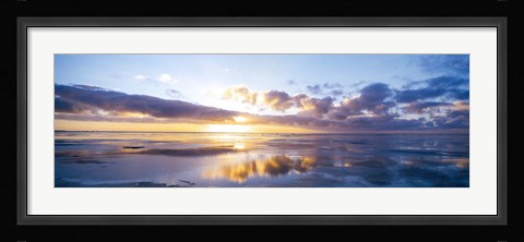 Framed Sunrise On Beach, North Sea, Germany Print