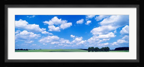 Framed Cumulus Clouds With Landscape, Blue Sky, Germany Print