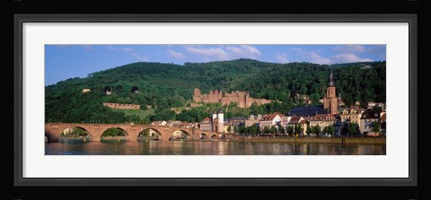 Framed Germany, Heidelberg, Neckar River Print