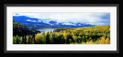 Framed Panoramic View Of A Landscape, Yukon River, Alaska, USA, Print