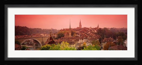 Framed Dusk Bern Switzerland Print