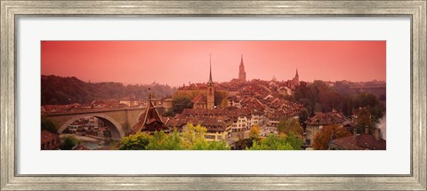 Framed Dusk Bern Switzerland Print