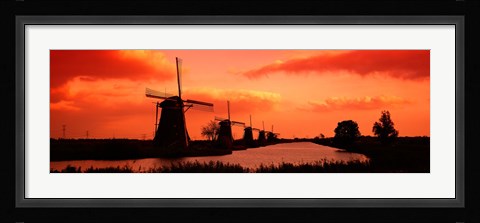 Framed Windmills Holland Netherlands Print