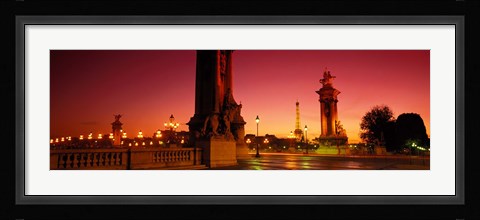 Framed France, Paris, Pont Alexandre III at dusk Print