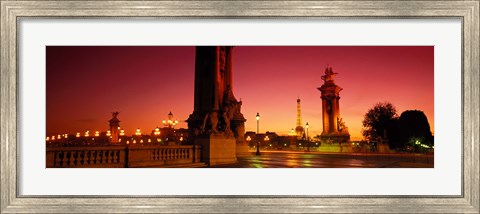 Framed France, Paris, Pont Alexandre III at dusk Print