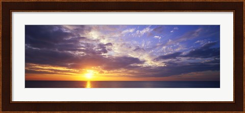 Framed Sunset, Water, Ocean, Caribbean Island, Grand Cayman Island Print