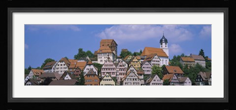 Framed Buildings on a hill, Altensteig, Black Forest, Germany Print