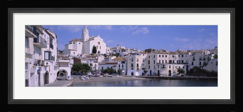 Framed Buildings On The Waterfront, Cadaques, Costa Brava, Spain Print