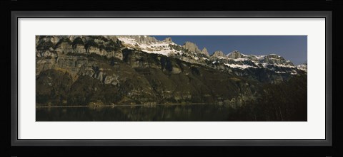 Framed Lake on mountainside, Lake Walensee, Zurich, Canton Of Zurich, Switzerland Print
