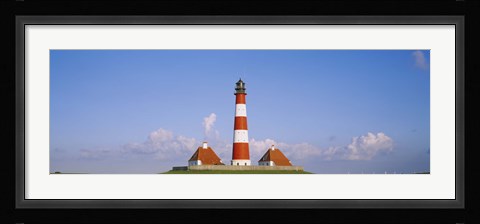 Framed Lighthouse on a landscape, Westerhever Lighthouse, Schleswig-Holstein, Germany Print