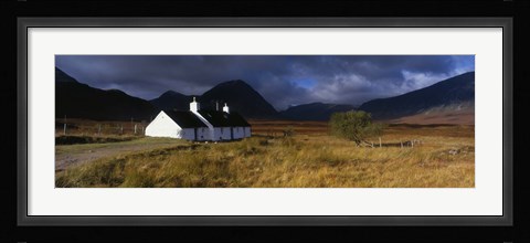Framed Highlands Cottage, Glencoe, Scotland, United Kingdom Print