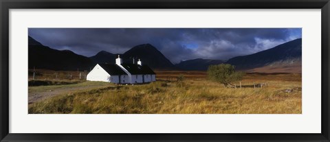 Framed Highlands Cottage, Glencoe, Scotland, United Kingdom Print