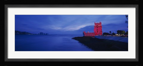Framed Fort at the coast, Torre De Belem, Belem, Lisbon, Portugal Print