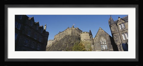 Framed Low angle view of buildings, Edinburgh Castle, Edinburgh, Scotland Print