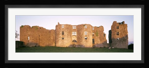 Framed Lawn in front of a landscape, Roscommon Castle, Roscommon County, Republic Of Ireland Print