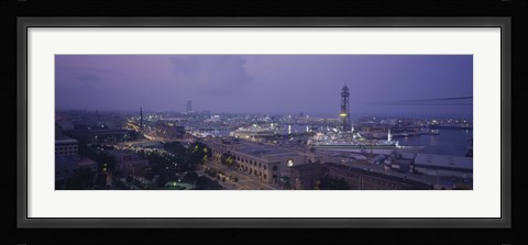 Framed Barcelona, Spain at Dusk Print