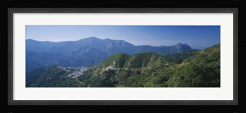 Framed High angle view of mountains, Benarraba, Gibraltar, Andalusia, Spain Print
