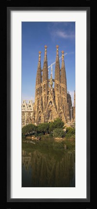 Framed Low Angle View Of A Cathedral, Sagrada Familia, Barcelona, Spain Print
