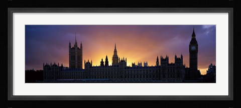 Framed Sunset Houses of Parliament &amp; Big Ben London England Print