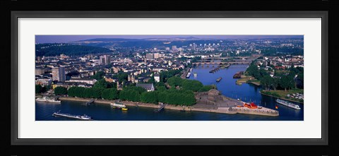 Framed Rhine River Mosel River Koblenz Germany Print