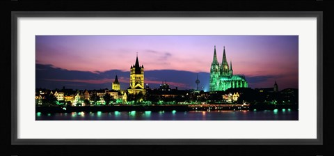 Framed Cityscape At Dusk, Cologne, Germany Print