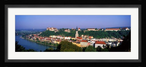 Framed Skyline Salzach River Burghausen Bavaria Germany Print