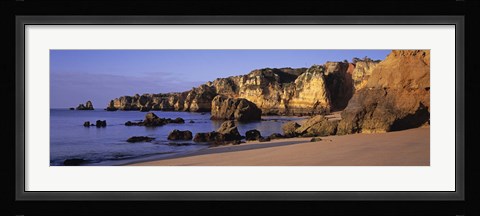 Framed Portugal, Lagos, Algarve Region, Panoramic view of the beach and coastline Print
