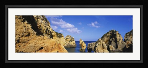 Framed Rock formations, Algarve, Portugal Print