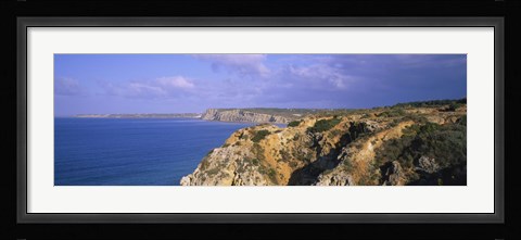 Framed Rock formations at a seaside, Algarve, Lagos, Portugal Print