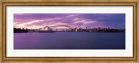 Framed Sydney Opera House, Sydney Harbor Bridge, Sydney, Australia Print