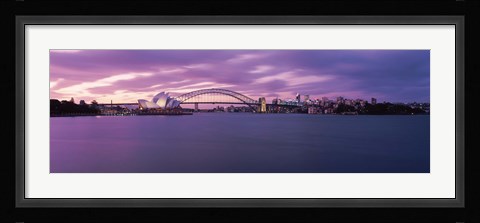 Framed Sydney Opera House, Sydney Harbor Bridge, Sydney, Australia Print