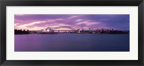 Framed Sydney Opera House, Sydney Harbor Bridge, Sydney, Australia Print