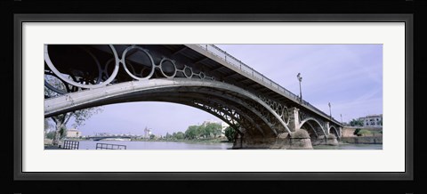 Framed Low Angle View Of Isabel II Bridge Over Guadalquivir River, Seville, Spain Print