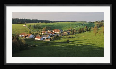 Framed Switzerland, Jura Mountains, La Bosse, High angle view of cottages in a valley Print