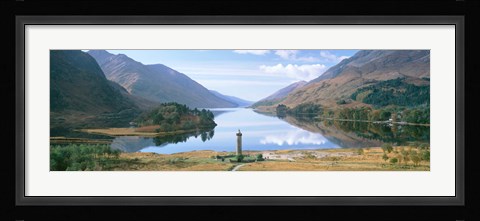 Framed Scotland, Highlands, Loch Shiel Glenfinnan Monument, Reflection of cloud in the lake Print