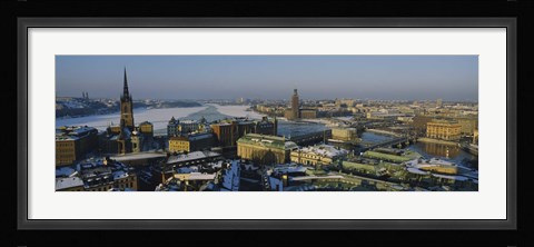 Framed Winter view of Stockholm, Sweden Print
