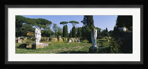 Framed Ruins of statues in a garden, Ostia Antica, Rome, Italy Print