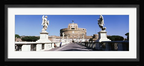 Framed Statues on both sides of a bridge, St. Angels Castle, Rome, Italy Print