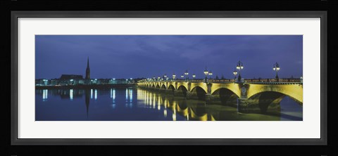 Framed Pierre Bridge Bordeaux France Print